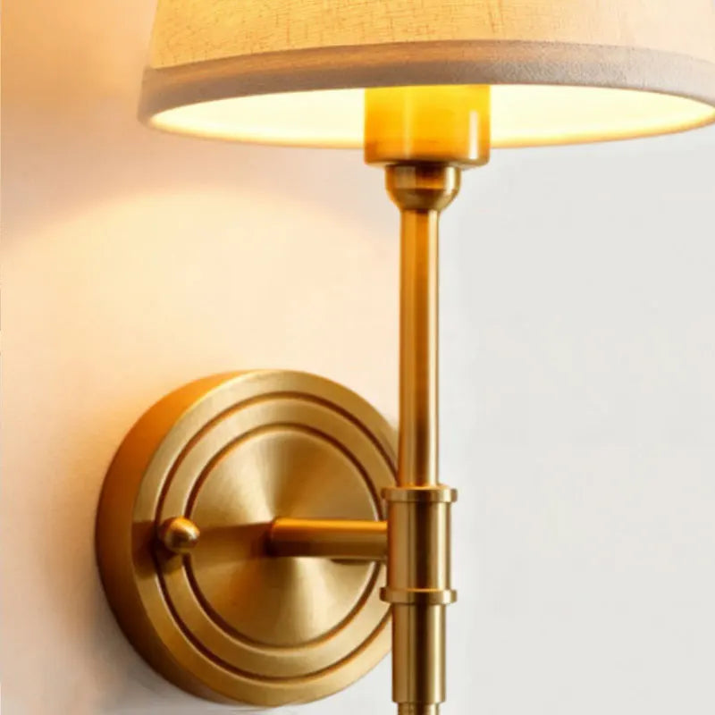 All Copper Bedroom Bedside Lamp European Wall Lamp Minimalist Engineering Hotel Living Room Corridor Study Lighting Fixture