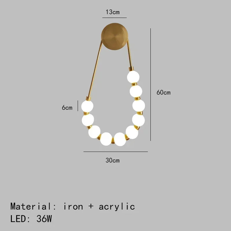 Modern Wall Lamp Creative Necklace lamp Hotel Lobby Background Wall Living Room Bedroom Decoration wall mounted light fixture