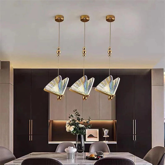 Interior LED Chandelier Lamps Suspended Hanging Lighting Fixtures for Foyer Dinning Room AC85-265V Nordic LED Pendant Lighting