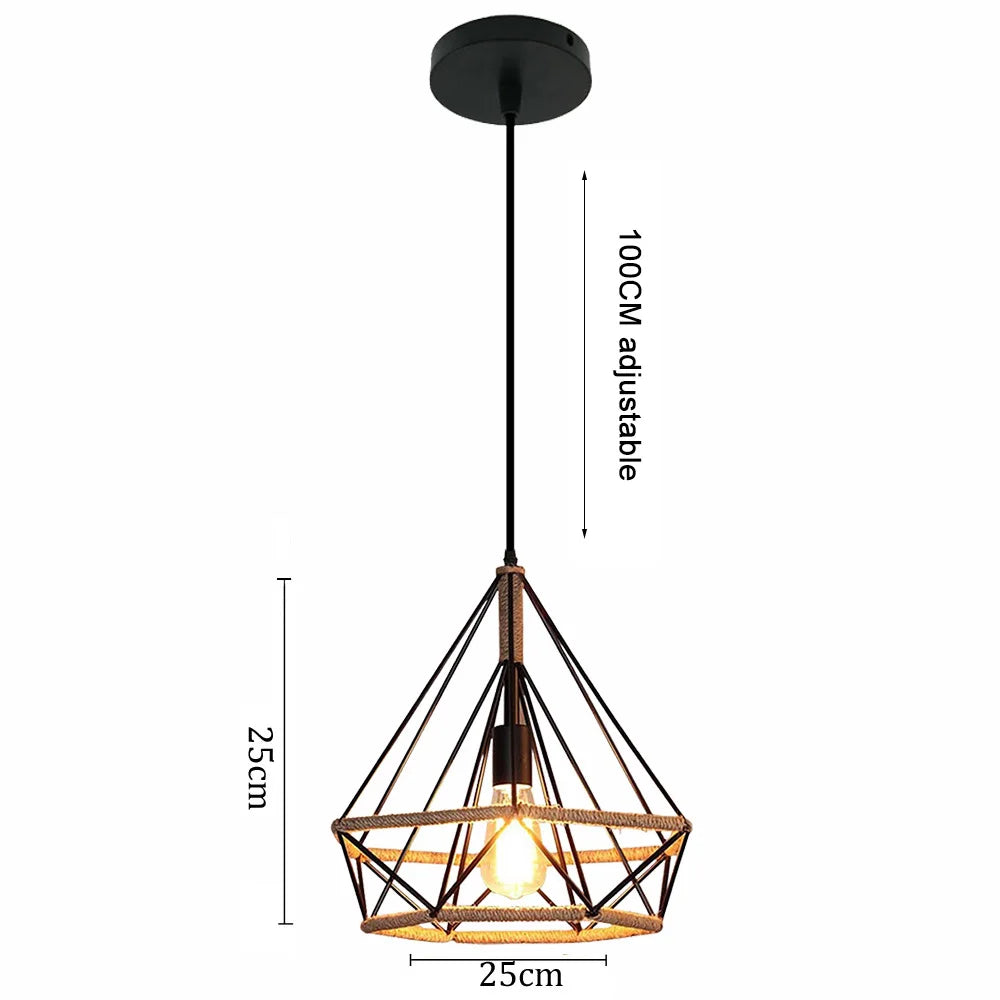 Suspension Industrielle Vintage E27 & L’Authenticité du Chanvre Naturel