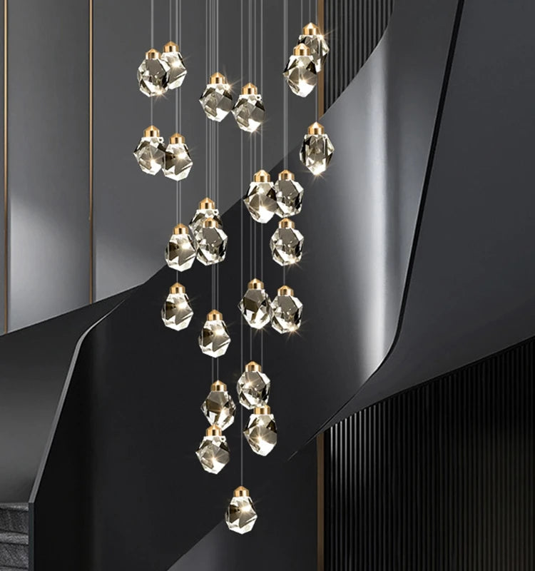 Modern K9 Clear Crystal Shaped Bedroom Dining Room Headboard Long Line Small Chandelier Atmosphere Brilliant Decorative Lamps