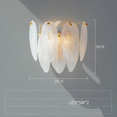 Modern feather chandelier Luxury Glass lampshade E14 linear ceiling light for Living Room Bedroom Home Decor foyer lighting