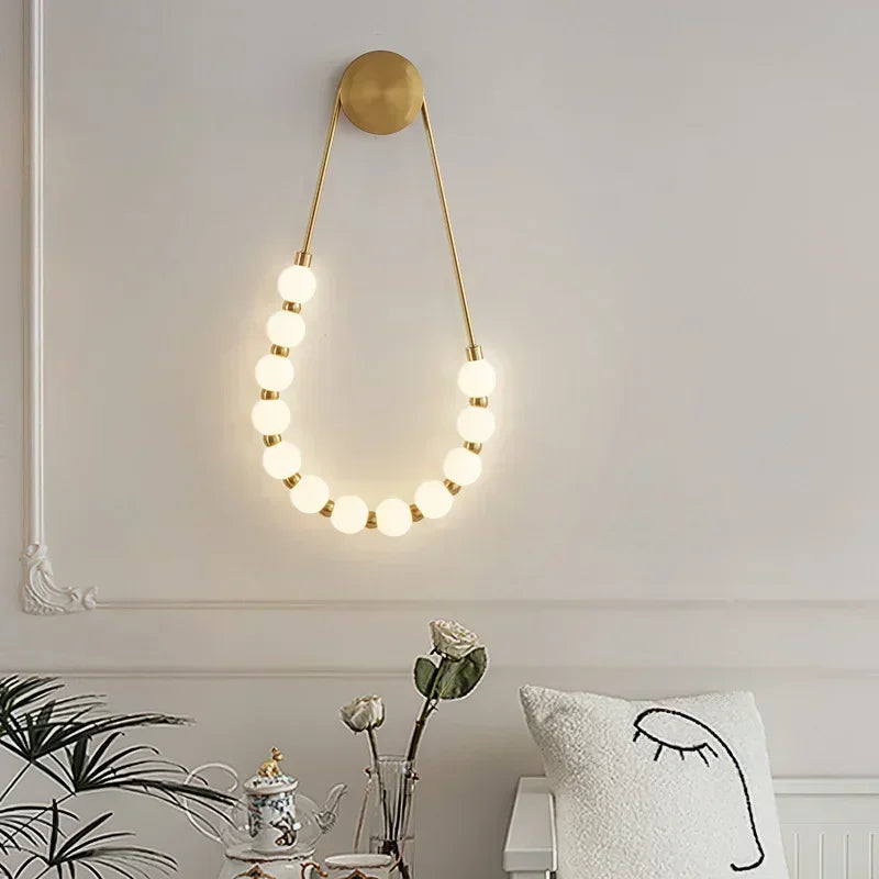 Modern Wall Lamp Creative Necklace lamp Hotel Lobby Background Wall Living Room Bedroom Decoration wall mounted light fixture