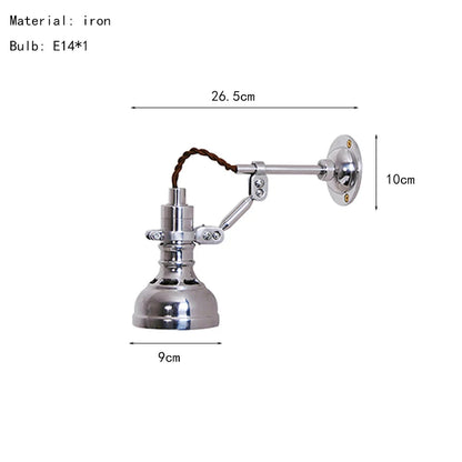 American silver wall Lamp Style E14 Bulb swing arm wall light Bedroom Foyer Dining Room Bedroom Reading Lighting Fixtures