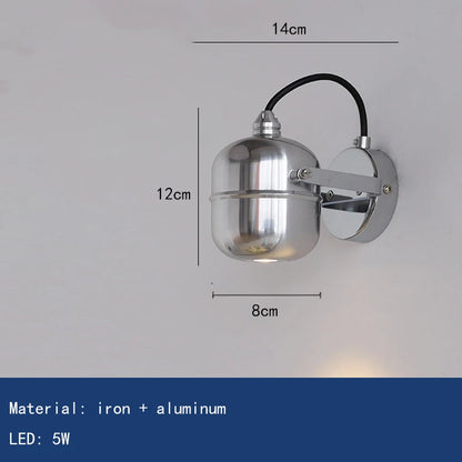Nordic Chrome Metal Wall Lamp Creative Adjustable Reading Wall Lights Led Decorative Home Bedroom Restaurant Lighting Fixtures