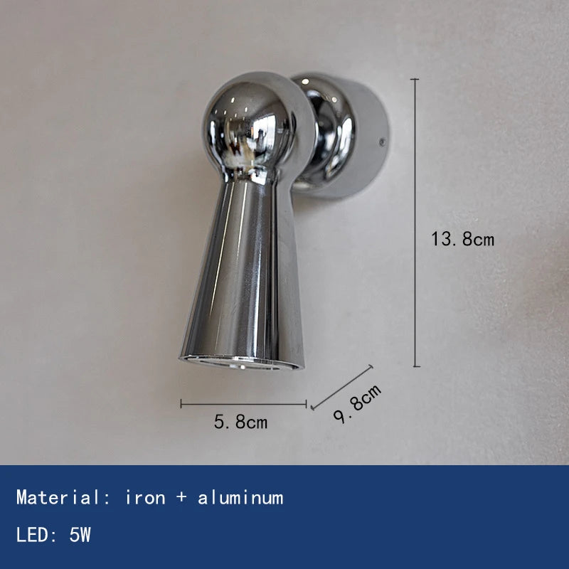 Nordic Chrome Metal Wall Lamp Creative Adjustable Reading Wall Lights Led Decorative Home Bedroom Restaurant Lighting Fixtures