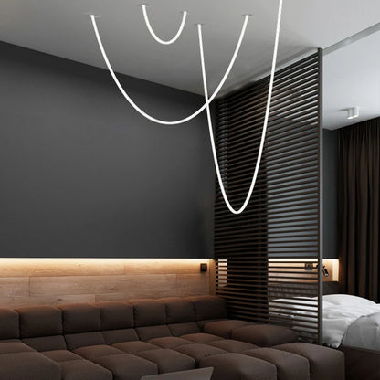 Tracer Loop Chandelier Nordic Minimalist long lamp Hose Art Lamps for Kitchen Hotel Lobby Villa Loft design interieur Light