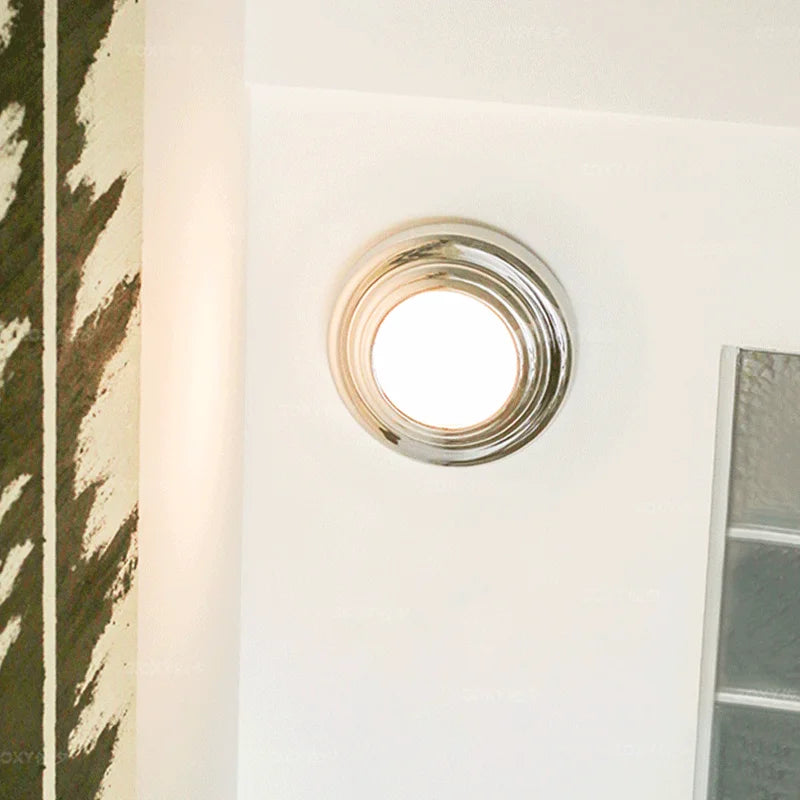 Modern Round wall light designer chrome lamp Minimalist Bedroom Sconce Balcony Hallway Living room Staircase Atmosphere Lights