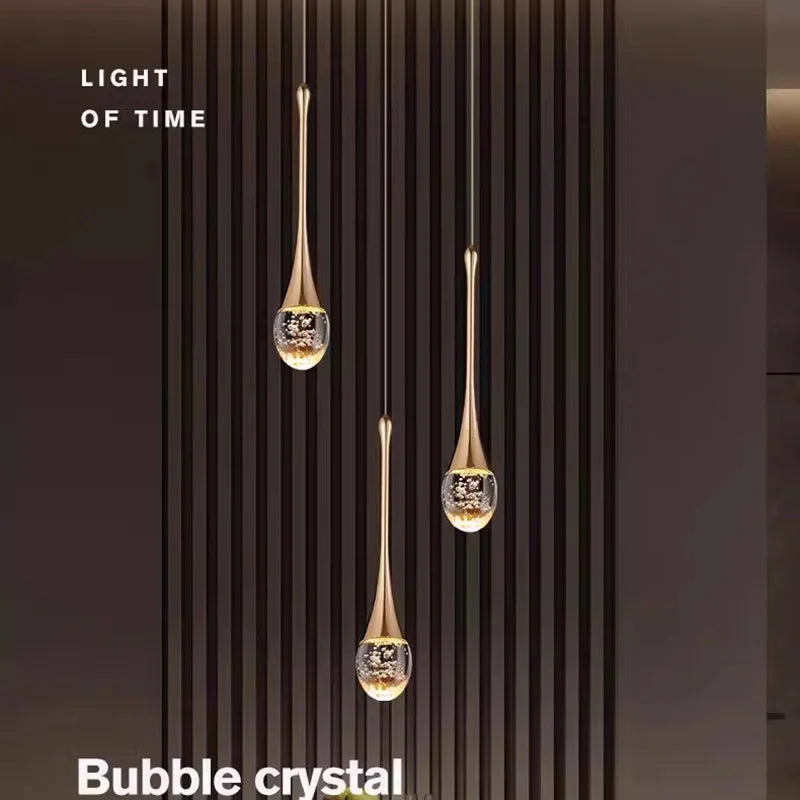 LED Pendant Lights Chandelier Water Drop Bubble Crystal Ceiling Light Hanging Lamp for Bedroom Dining Room Room Decoration