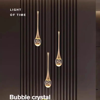 LED Pendant Lights Chandelier Water Drop Bubble Crystal Ceiling Light Hanging Lamp for Bedroom Dining Room Room Decoration