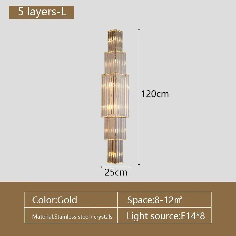 LED Luxury Crystal Wall Lamps Modern up and down wall lights Living Room Bedroom Office hallway sconces Indoor Lighting Fixtures