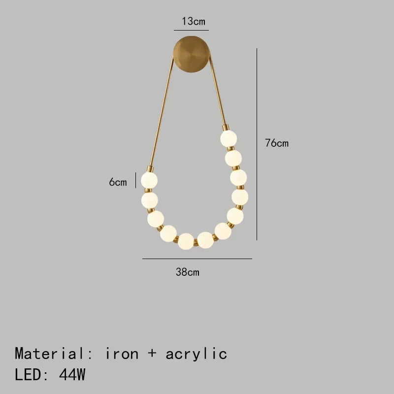 Modern Wall Lamp Creative Necklace lamp Hotel Lobby Background Wall Living Room Bedroom Decoration wall mounted light fixture
