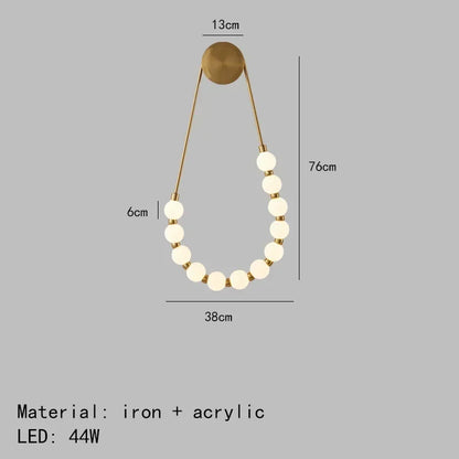 Modern Wall Lamp Creative Necklace lamp Hotel Lobby Background Wall Living Room Bedroom Decoration wall mounted light fixture