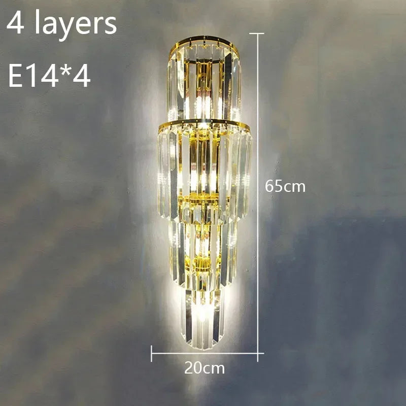 LED Luxury Crystal Wall Lamps Modern up and down wall lights Living Room Bedroom Office hallway sconces Indoor Lighting Fixtures
