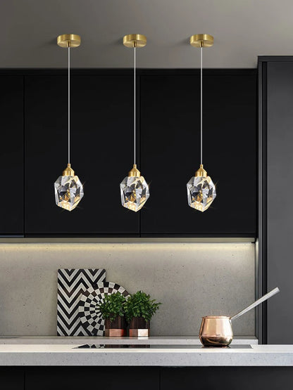 Modern K9 Clear Crystal Shaped Bedroom Dining Room Headboard Long Line Small Chandelier Atmosphere Brilliant Decorative Lamps