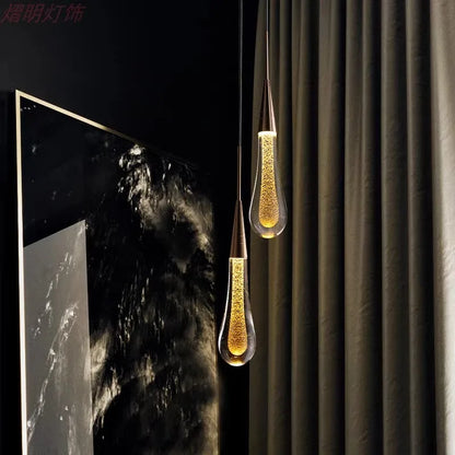 LED Pendant Lights Chandelier Water Drop Bubble Crystal Ceiling Light Hanging Lamp for Bedroom Dining Room Room Decoration
