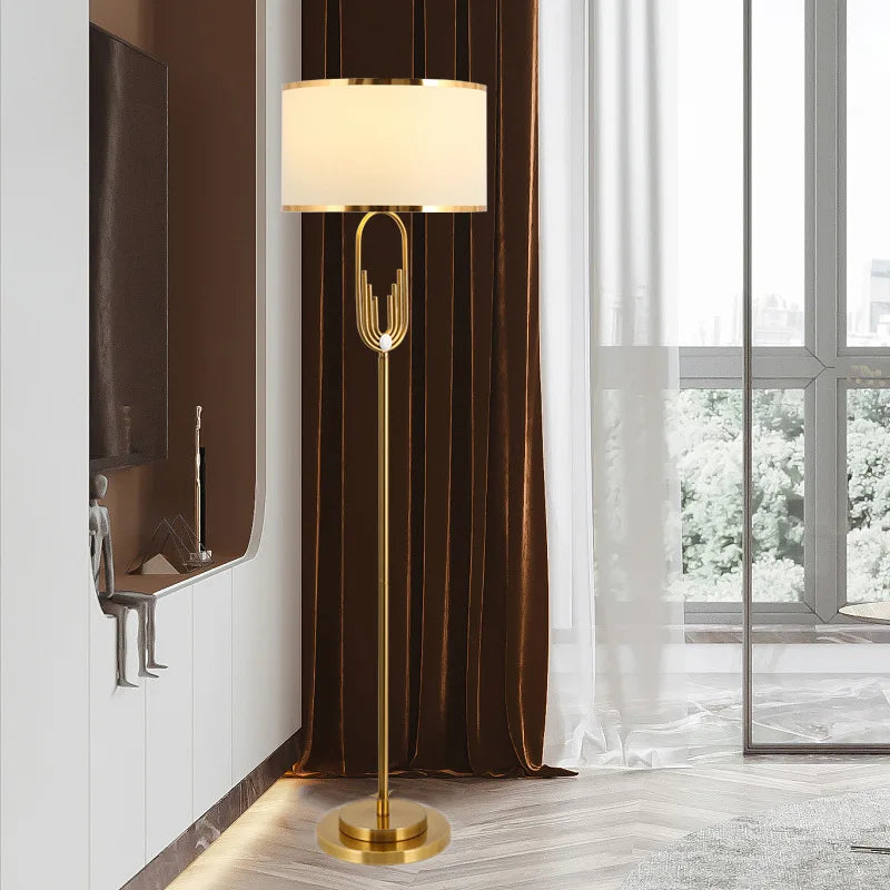 Nordic Metal Light Luxury Floor Lamp Post-Modern Creative Living Room Study Floor Lamp Bedside Lamp Model Room Decorative Lamp
