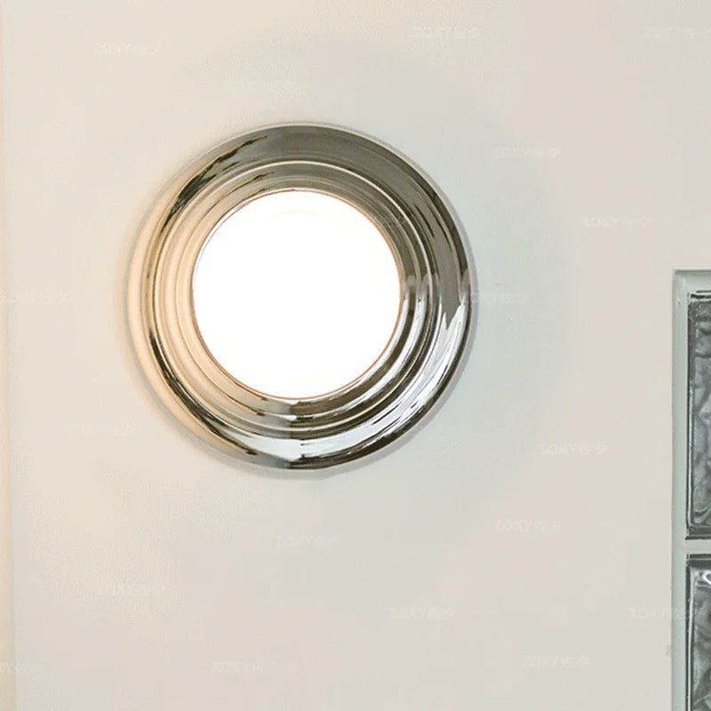 Modern Round wall light designer chrome lamp Minimalist Bedroom Sconce Balcony Hallway Living room Staircase Atmosphere Lights