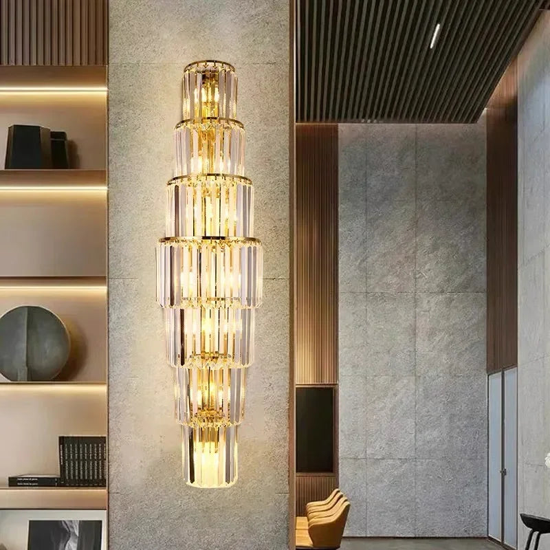 LED Luxury Crystal Wall Lamps Modern up and down wall lights Living Room Bedroom Office hallway sconces Indoor Lighting Fixtures