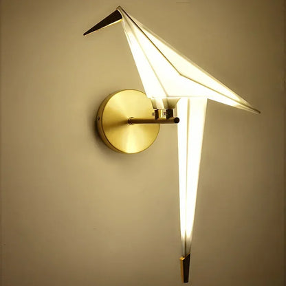 Led Bird Paper Floor Lamp Home Deco Modern Gold Standing Lamp Bedroom Living Room Origami Floor Light Study Reading Beside Lamp