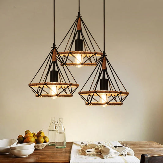 Suspension Industrielle Vintage E27 & L’Authenticité du Chanvre Naturel