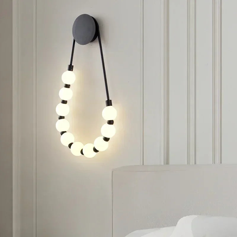 Modern Wall Lamp Creative Necklace lamp Hotel Lobby Background Wall Living Room Bedroom Decoration wall mounted light fixture