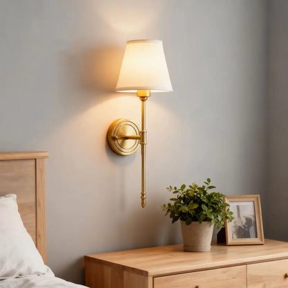 All Copper Bedroom Bedside Lamp European Wall Lamp Minimalist Engineering Hotel Living Room Corridor Study Lighting Fixture