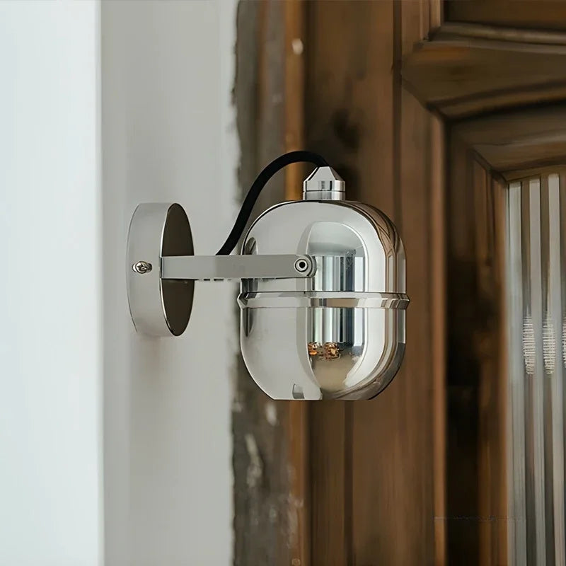 Nordic Chrome Metal Wall Lamp Creative Adjustable Reading Wall Lights Led Decorative Home Bedroom Restaurant Lighting Fixtures