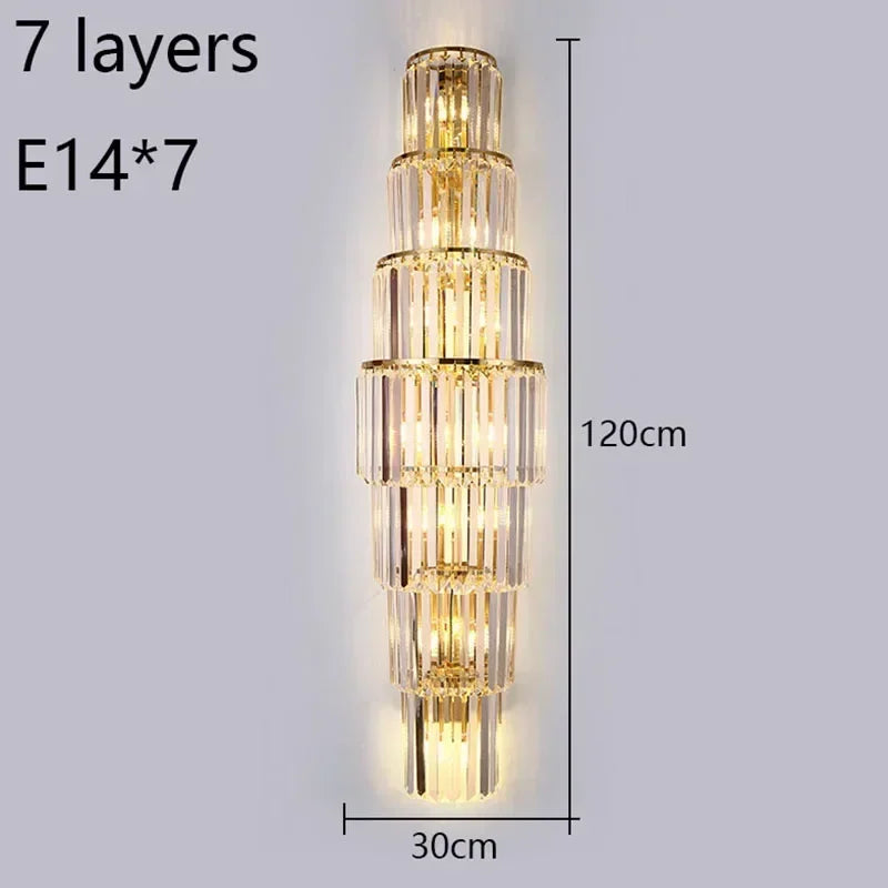 LED Luxury Crystal Wall Lamps Modern up and down wall lights Living Room Bedroom Office hallway sconces Indoor Lighting Fixtures