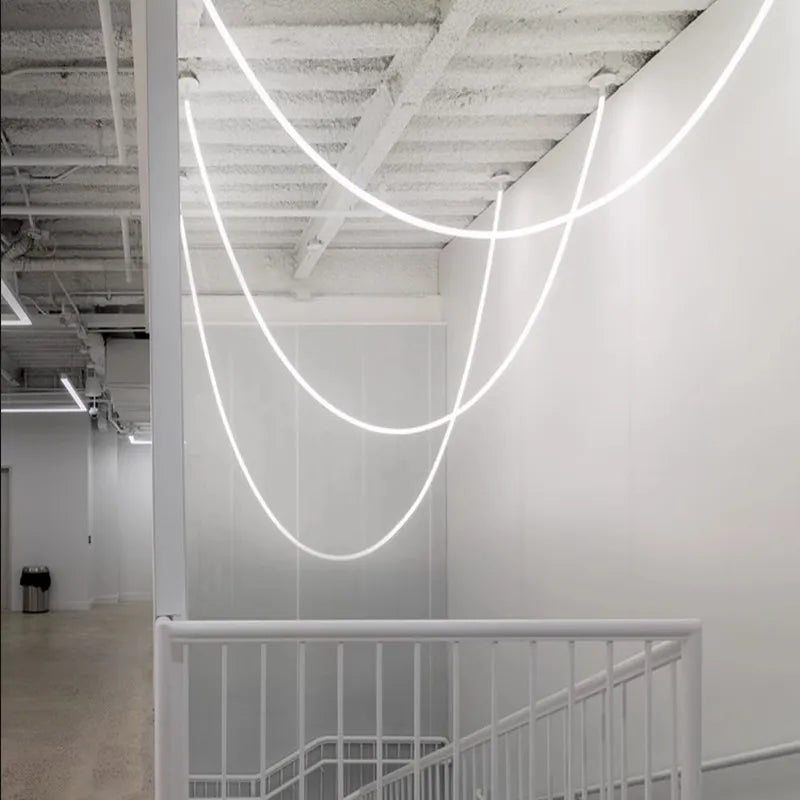 Tracer Loop Chandelier Nordic Minimalist long lamp Hose Art Lamps for Kitchen Hotel Lobby Villa Loft design interieur Light