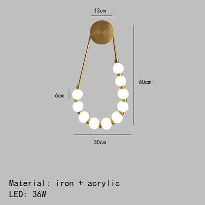 Modern Wall Lamp Creative Necklace lamp Hotel Lobby Background Wall Living Room Bedroom Decoration wall mounted light fixture