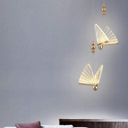 Butterfly Indoor LED Pendant Lamps for Kitchen Dinning Room Hardwired Adjustable Suspended Hanging Lights LED Chandelier Lamps