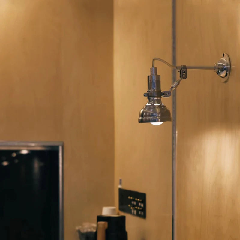 American silver wall Lamp Style E14 Bulb swing arm wall light Bedroom Foyer Dining Room Bedroom Reading Lighting Fixtures