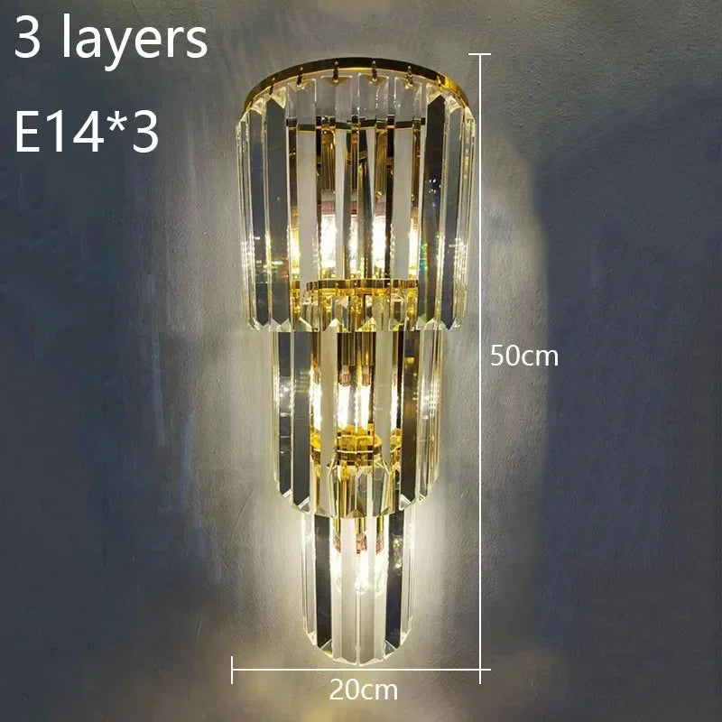 LED Luxury Crystal Wall Lamps Modern up and down wall lights Living Room Bedroom Office hallway sconces Indoor Lighting Fixtures
