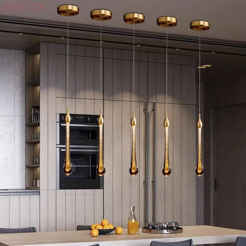 LED Pendant Lights Chandelier Water Drop Bubble Crystal Ceiling Light Hanging Lamp for Bedroom Dining Room Room Decoration