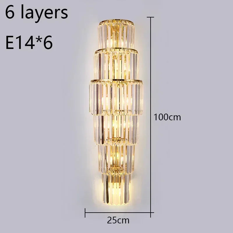 LED Luxury Crystal Wall Lamps Modern up and down wall lights Living Room Bedroom Office hallway sconces Indoor Lighting Fixtures