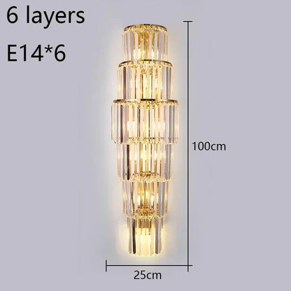 LED Luxury Crystal Wall Lamps Modern up and down wall lights Living Room Bedroom Office hallway sconces Indoor Lighting Fixtures