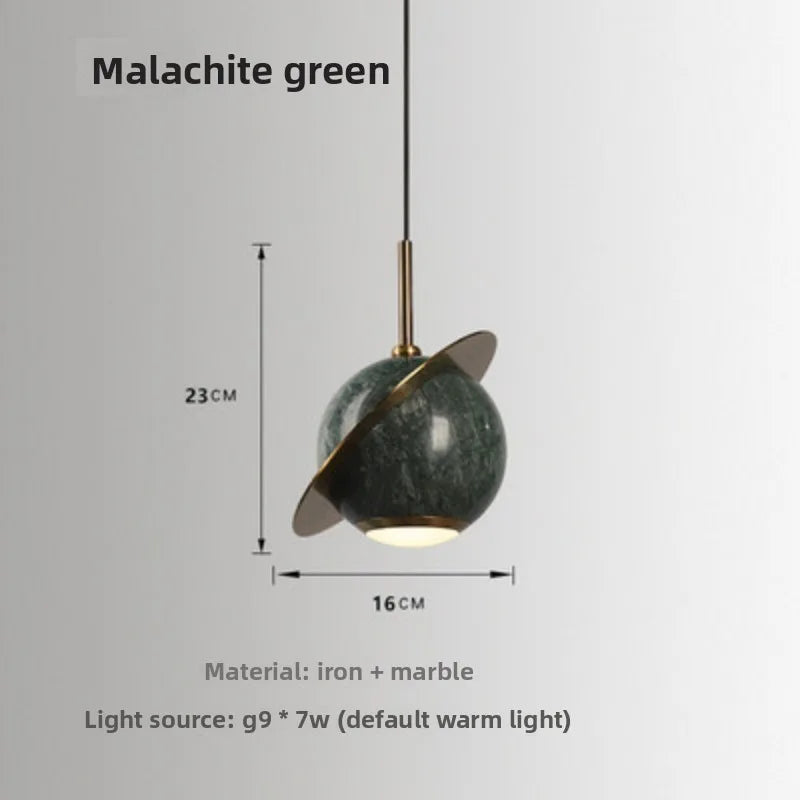 Nordic Designer LED Pendant Light Marble Lanet Modeling Hanging Lamps Children’s Room Bedside Homestay Home Decor Art Chandelier