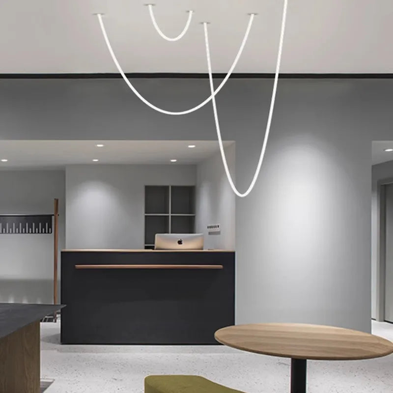 Tracer Loop Chandelier Nordic Minimalist long lamp Hose Art Lamps for Kitchen Hotel Lobby Villa Loft design interieur Light