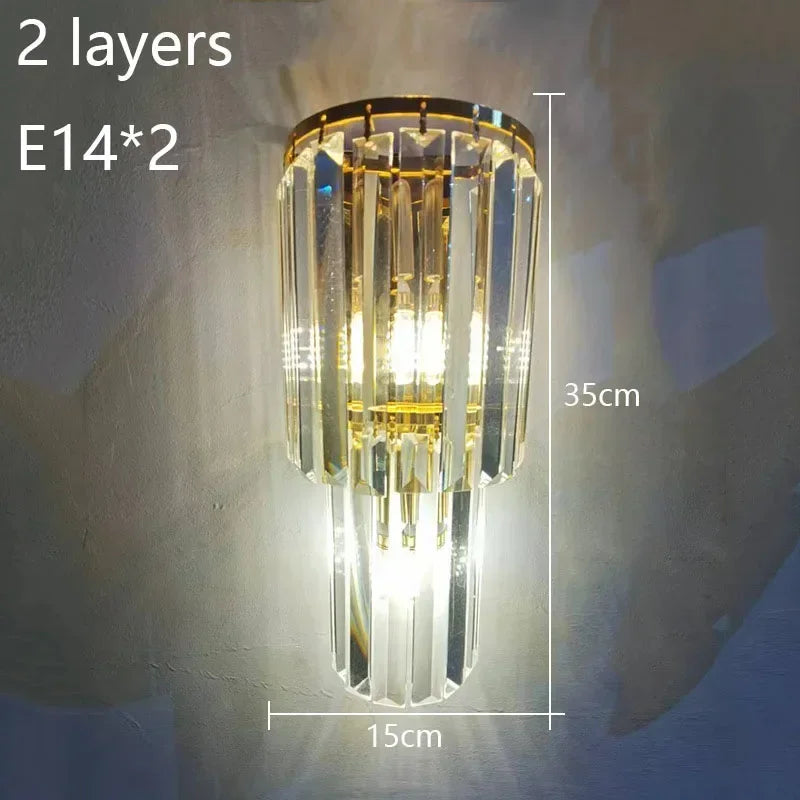 LED Luxury Crystal Wall Lamps Modern up and down wall lights Living Room Bedroom Office hallway sconces Indoor Lighting Fixtures