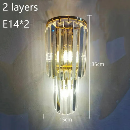 LED Luxury Crystal Wall Lamps Modern up and down wall lights Living Room Bedroom Office hallway sconces Indoor Lighting Fixtures