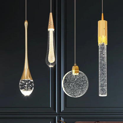 LED Pendant Lights Chandelier Water Drop Bubble Crystal Ceiling Light Hanging Lamp for Bedroom Dining Room Room Decoration