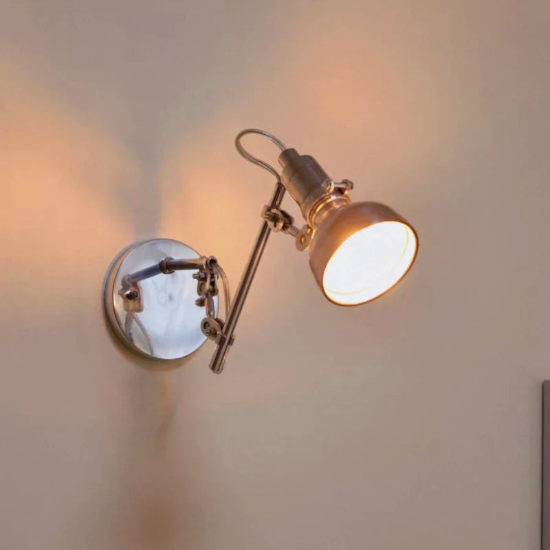 American silver wall Lamp Style E14 Bulb swing arm wall light Bedroom Foyer Dining Room Bedroom Reading Lighting Fixtures
