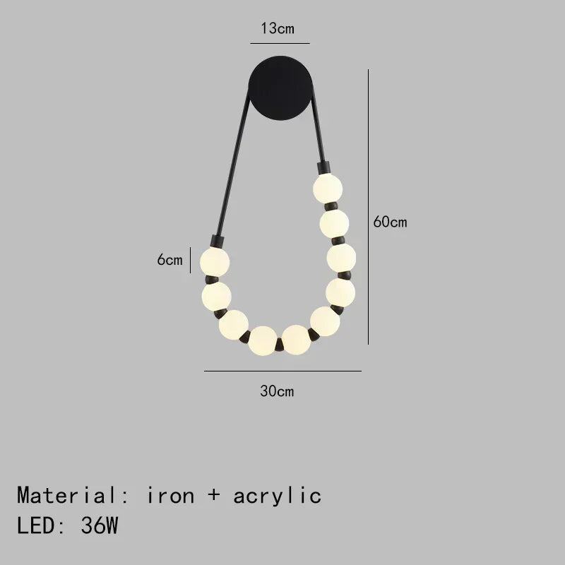 Modern Wall Lamp Creative Necklace lamp Hotel Lobby Background Wall Living Room Bedroom Decoration wall mounted light fixture
