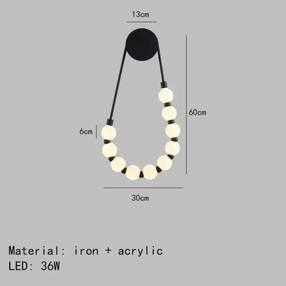 Modern Wall Lamp Creative Necklace lamp Hotel Lobby Background Wall Living Room Bedroom Decoration wall mounted light fixture