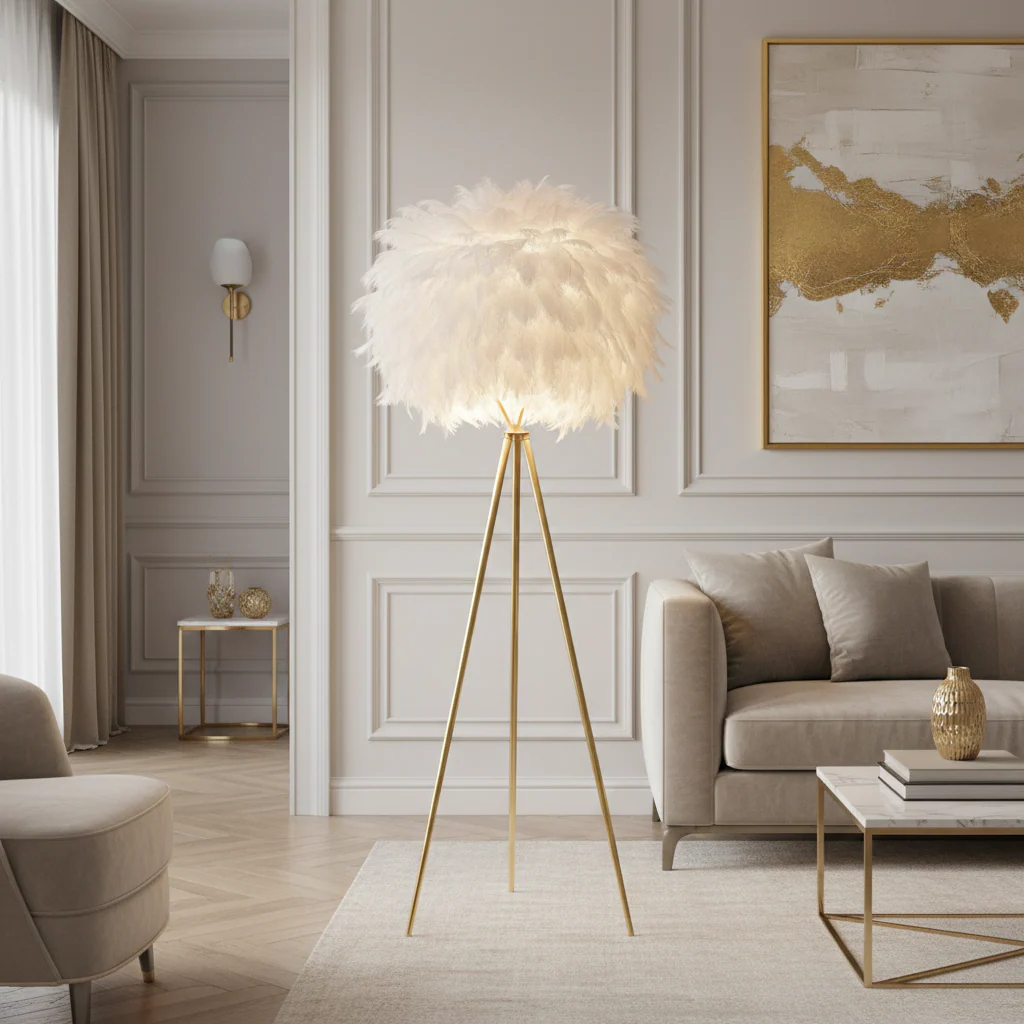 LAMPADAIRE MIZZORO EN PLUME